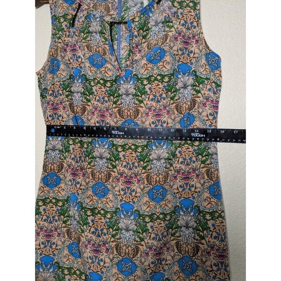 Floral Art Nouveau Sleeveless Mini Dress Size Medium Retro Indie Spring Festival - Picture 4 of 10